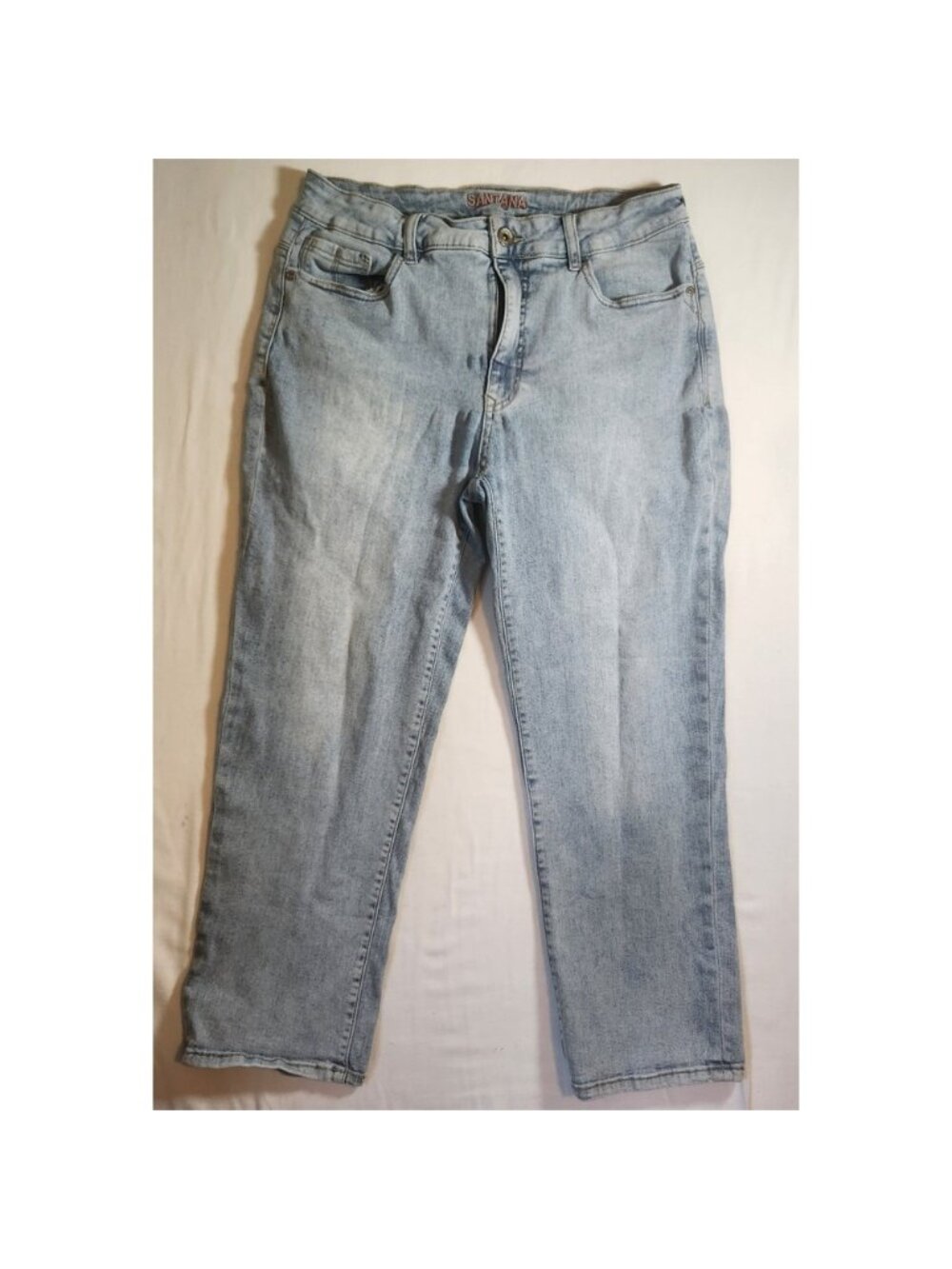Santana Jeans Womens 12 Light Wash Straight Leg Stretch Denim  Blue